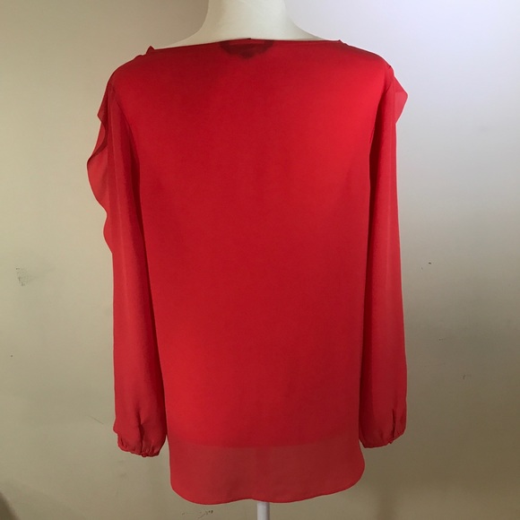Banana Republic Red Blouse with Ruffles - Picture 2 of 4